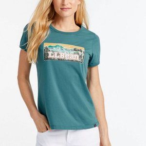 NWT L.L.Bean Mountains Graphic T-Shirt, Short-Sleeve XL, Storm Teal Katahdin